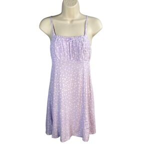 Wild Fable Mini Dress Women XXS Purple Floral Smocked Back Coquette Fairy Y2k
